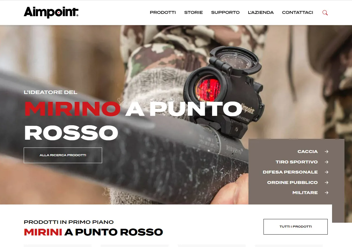 The Aimpoint global website now available also in Italian