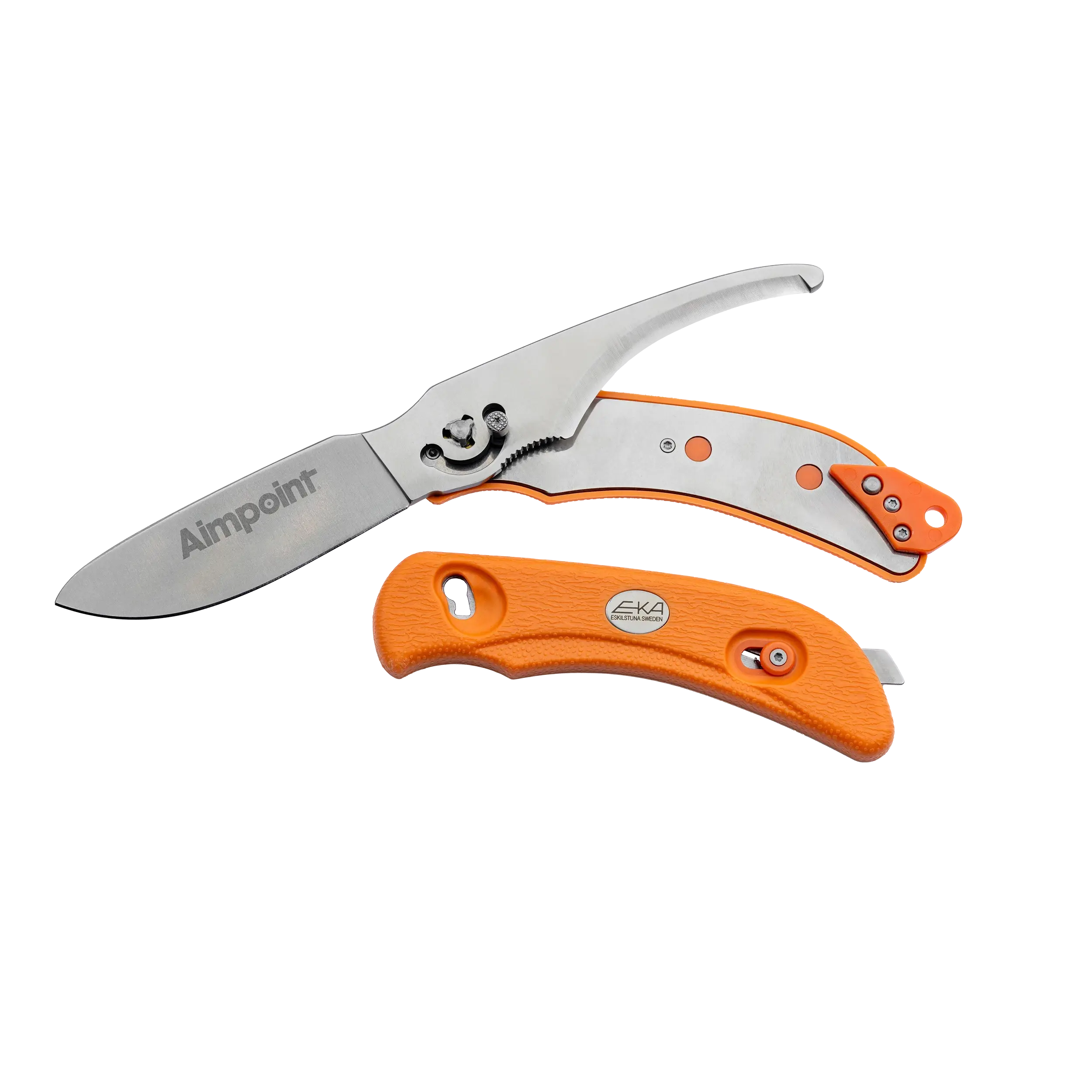 AIMPOINT x EKA SwedBlade G6 Jagdmesser Orange mit AIMPOINT® Logo  - 3