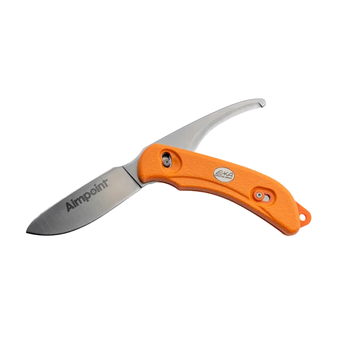 AIMPOINT x EKA SwedBlade G6 jaktkniv Orange med Aimpoint® logo