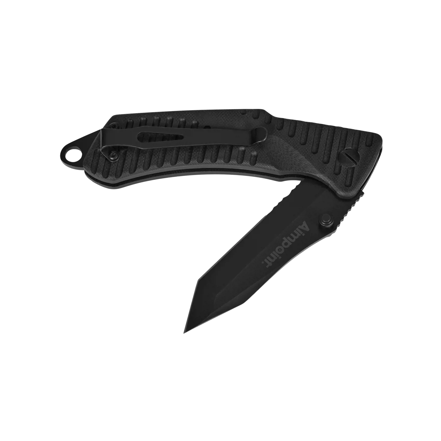 Knife, EKA® Swede T9 - Black Folding knife with Aimpoint® logo  - 1