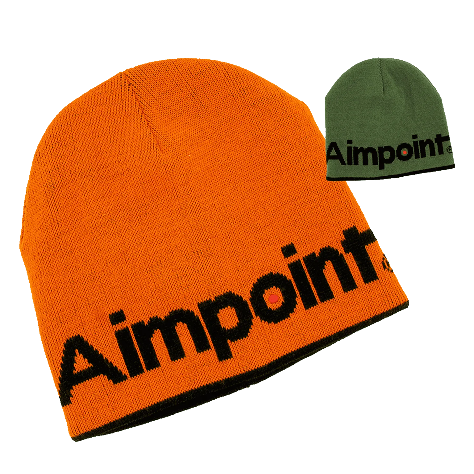 Aimpoint® Beanie - Knitted Orange and green reversible warm hat  - 5
