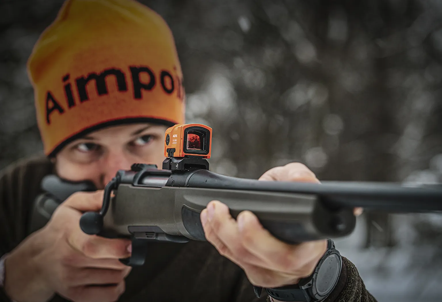 Aimpoint Acro™ C-2 Orange 3.5 MOA - Red dot reflex sight with integrated Acro ...