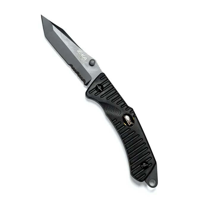 Kniv, EKA Swede T9 - Svart Fällkniv med Aimpoint® logotyp