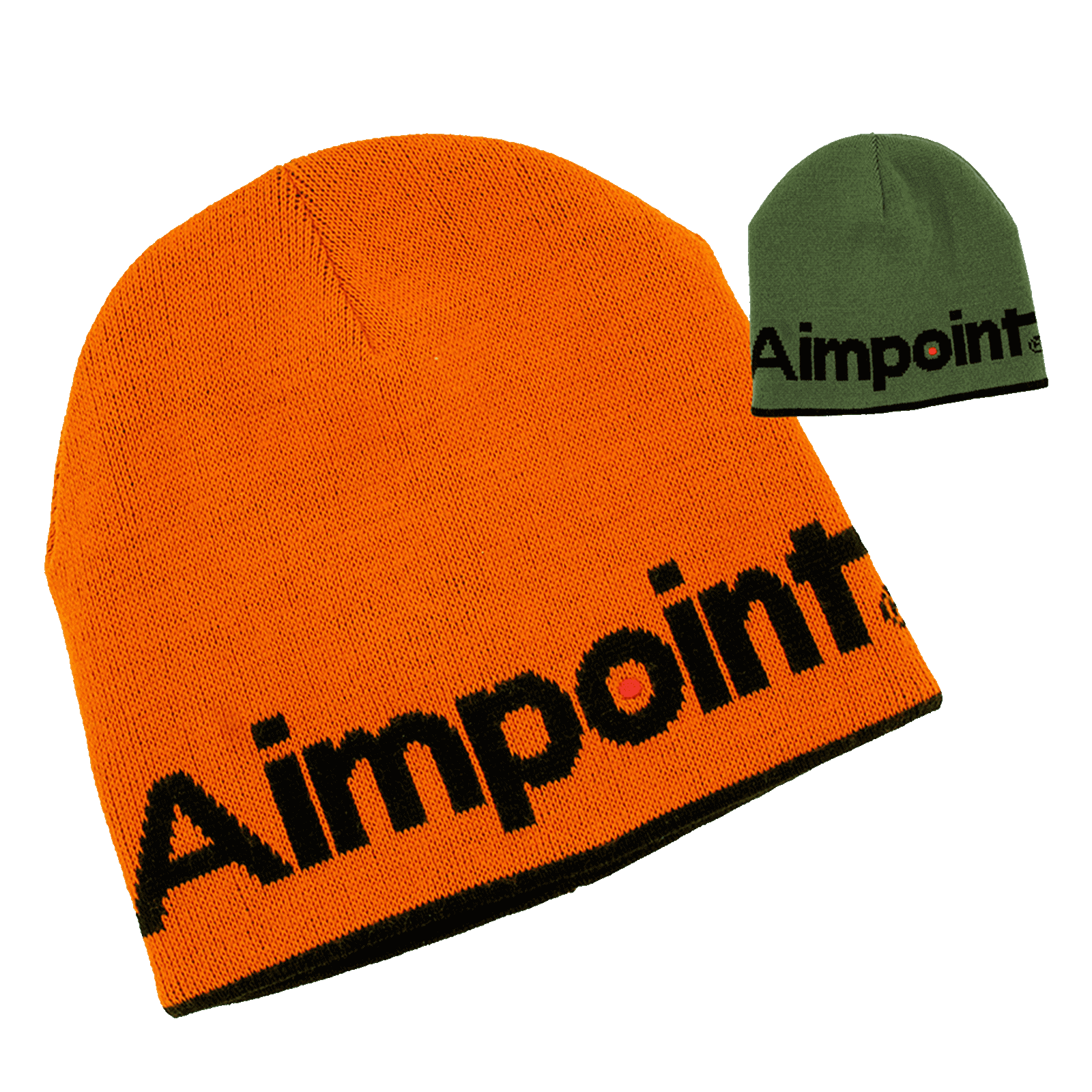 Bonnet tricoté Aimpoint® Bonnet chaud réversible orange et vert  - 5